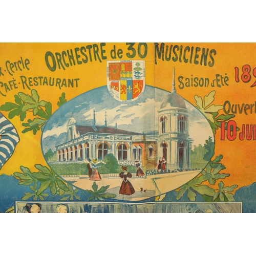 881 - A LARGE VINTAGE FRENCH CASINO ADVERTISING POSTER Nouveau Casino de St Jean de Luz (150cm high 201cm ... 