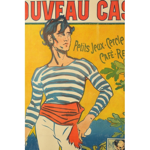 881 - A LARGE VINTAGE FRENCH CASINO ADVERTISING POSTER Nouveau Casino de St Jean de Luz (150cm high 201cm ... 