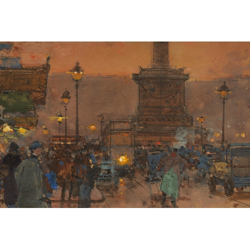 883 - EUGENE GALIEN-LALOUE (1854-1941) GOUACHE AND WATERCOLOUR. La Place de la Bastille, Paris. Signed 'E.... 