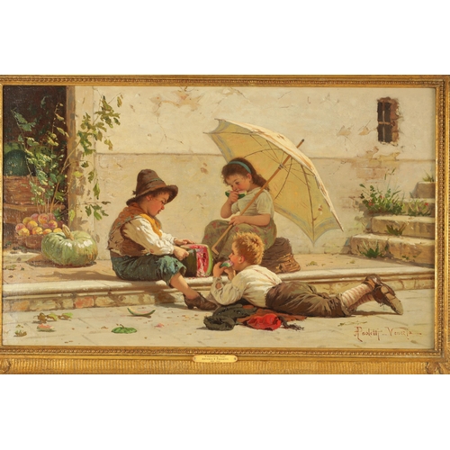 884 - ANTONIO E. PAOLETTI (1834 - 1912). A LATE 19TH CENTURY OIL ON CANVAS entitled 