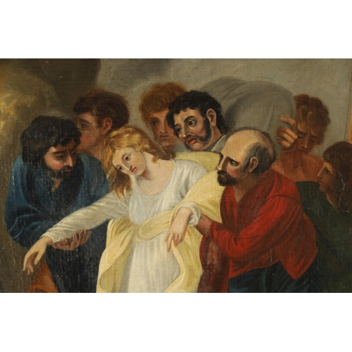 887 - THOMAS STOTHARD (1755 - 1834). A LATE 18TH/EARLY 19TH CENTURY OIL ON CANVAS Theatrical scene titled ... 