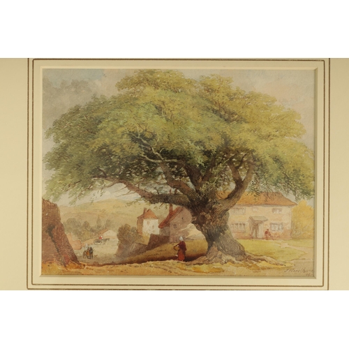 889 - JOSEPH NEEDHAM (1810-1890) A SET OF FIVE WATERCOLOURS. Tree scenes with figures, signed and dated - ... 