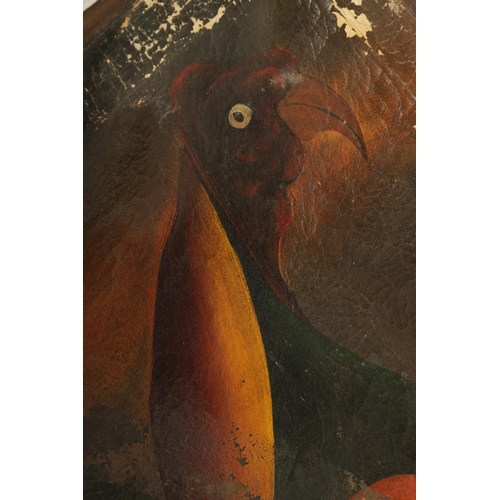 898 - A PAIR OF 19TH CENTURY SCOTTISH NIAVE COCK FIGHTING PORTRAIT OILS ON CANVAS titled 