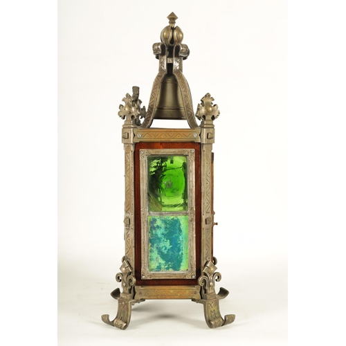 901 - AN UNUSUAL FRENCH ARTS AND CRAFTS MANTEL CLOCK WITH AXE MOON AND CALENDAR DIAL the 4.5