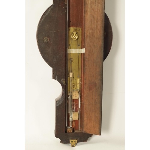 907 - A 19TH CENTURY FIGURED MAHOGANY 6Ó WHEEL BAROMETER SIGNED DOLLAND, LONDON The case with caddy top an... 