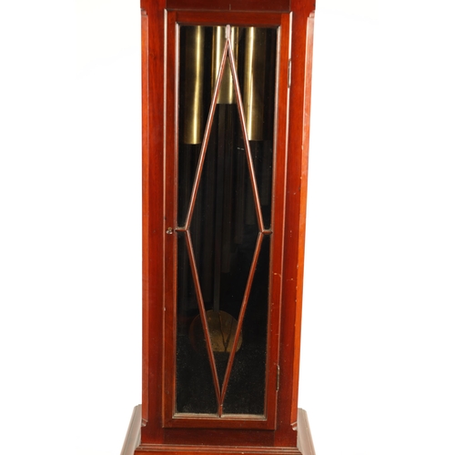 910 - REID. AN EDWARDIAN MAHOGANY THREE TRAIN WEIGHT DRIVEN QUARTER CHIMING LONGCASE CLOCK the 10