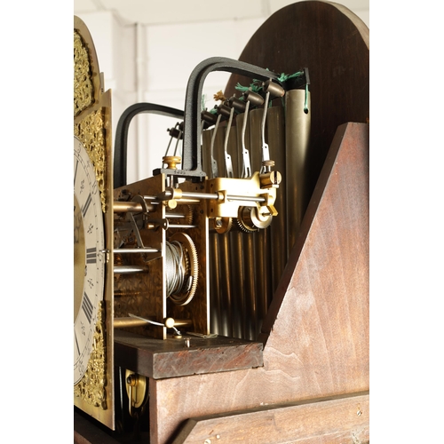 910 - REID. AN EDWARDIAN MAHOGANY THREE TRAIN WEIGHT DRIVEN QUARTER CHIMING LONGCASE CLOCK the 10