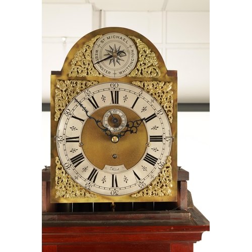 910 - REID. AN EDWARDIAN MAHOGANY THREE TRAIN WEIGHT DRIVEN QUARTER CHIMING LONGCASE CLOCK the 10