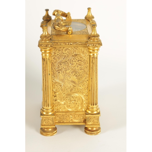 912 - PERIGAL & DUTERIAN, BOND STREET, LONDON. A FINE MID 19TH CENTURY GILT BRASS ENGLISH FUSEE CARRIAGE C... 