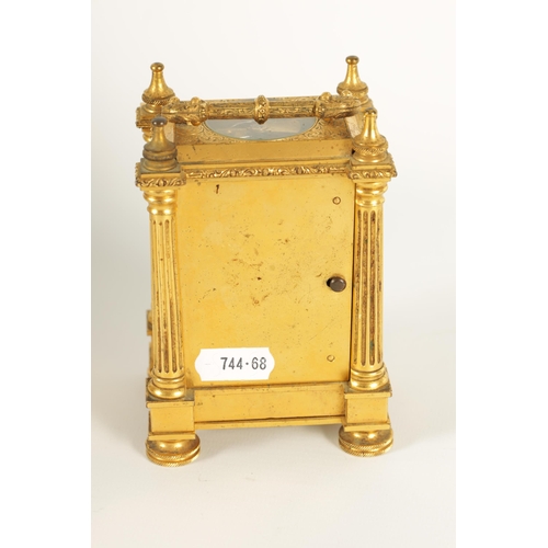 912 - PERIGAL & DUTERIAN, BOND STREET, LONDON. A FINE MID 19TH CENTURY GILT BRASS ENGLISH FUSEE CARRIAGE C... 