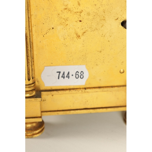 912 - PERIGAL & DUTERIAN, BOND STREET, LONDON. A FINE MID 19TH CENTURY GILT BRASS ENGLISH FUSEE CARRIAGE C... 