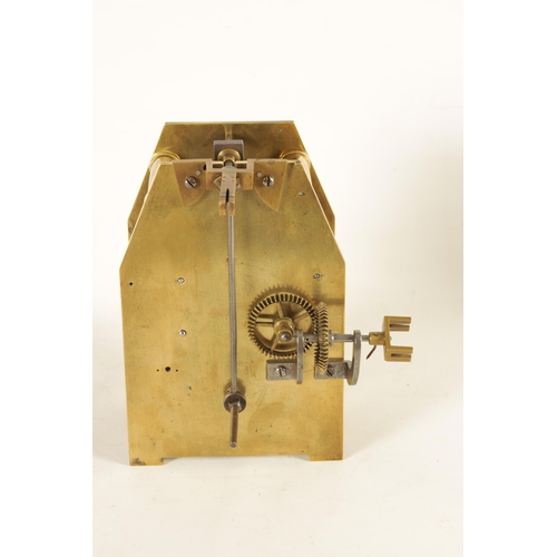 920 - AN EARLY 19TH CENTURY BRASS PLATED WEIGHT DRIVEN TURRET CLOCK MOVEMENT having thick shaped brass pla... 