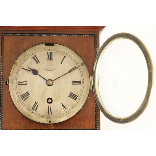 921 - HAMILTON & INCHES, EDINBURGH. AN EARLY 20TH CENTURY MANTEL CLOCK the square mahogany case enclosing ... 