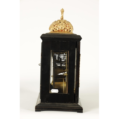 929 - EDMUND APPLY, AT CHARING CROSS. A WILLIAM AND MARY EBONY VENEERED GILT BRASS MOUNTED BASKET TOP BRAC... 