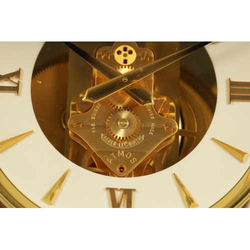 931 - A 1960'S JAEGER-LECOULTRE ATMOS CLOCK the glazed gilt case with canted corners enclosing a skeletoni... 