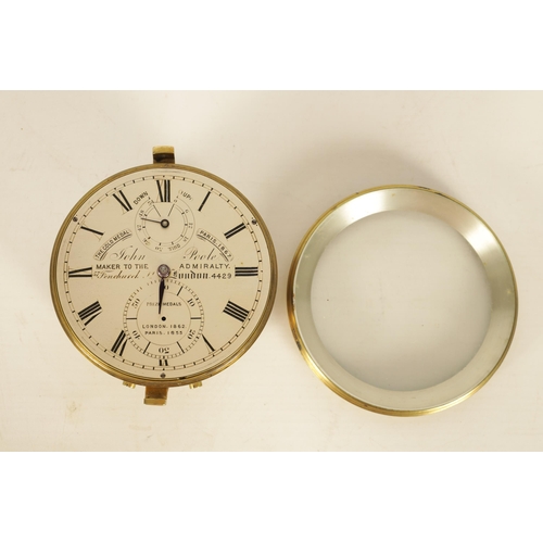 933 - JOHN POOLE, MAKER TO THE ADMIRALTY, FENCHURCH. LONDON. A LATE 19TH CENTURY MARINE CHRONOMETER the br... 