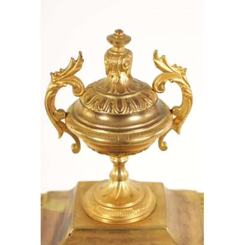 937 - RICHOND. A LATE 19TH CENTURY FRENCH ORMOLU MANTEL CLOCK the ornate case surmounted by an urn finial ... 