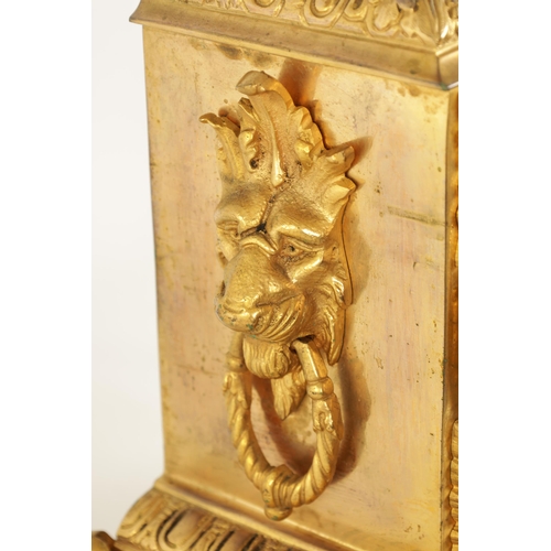 937 - RICHOND. A LATE 19TH CENTURY FRENCH ORMOLU MANTEL CLOCK the ornate case surmounted by an urn finial ... 