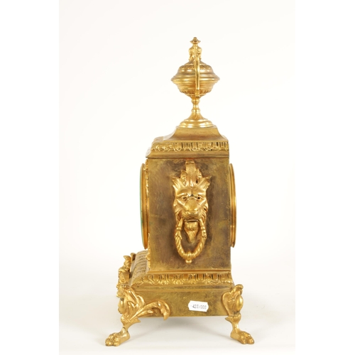 937 - RICHOND. A LATE 19TH CENTURY FRENCH ORMOLU MANTEL CLOCK the ornate case surmounted by an urn finial ... 