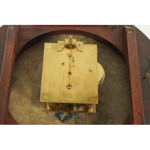 938 - A 19TH CENTURY CONVEX FUSEE RAILWAY STATION CLOCK the mahogany case with moulded surround and cast b... 