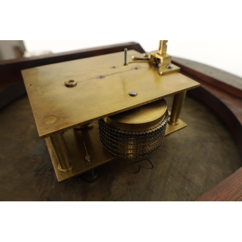 938 - A 19TH CENTURY CONVEX FUSEE RAILWAY STATION CLOCK the mahogany case with moulded surround and cast b... 