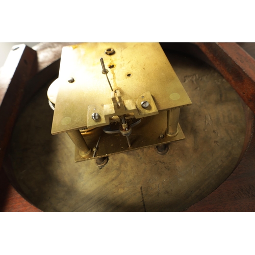 938 - A 19TH CENTURY CONVEX FUSEE RAILWAY STATION CLOCK the mahogany case with moulded surround and cast b... 