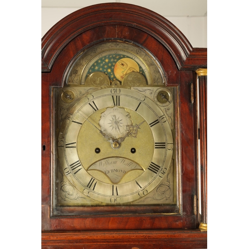 941 - WILLIAM WALL, RICHMOND. A GEORGE III MAHOGANY EIGHT-DAY LONGCASE CLOCK the 12