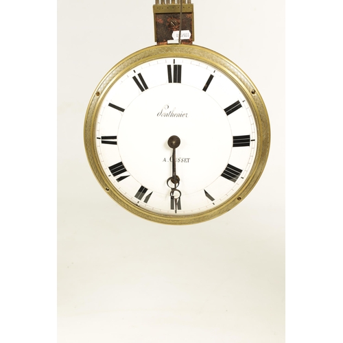 944 - A LARGE FRENCH EMPIRE DOUBLE DIAL SWINGING PENDULUM MYSTERY CLOCK made to suspend from the ceiling f... 