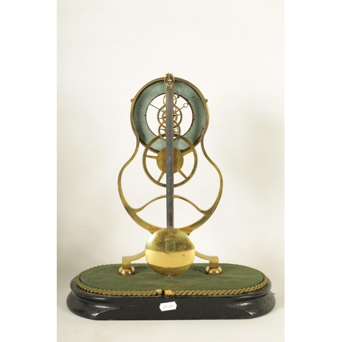 948 - A 19TH CENTURY FRENCH SKELETON CLOCK the brass pierced frame supporting a 4.5