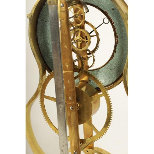 948 - A 19TH CENTURY FRENCH SKELETON CLOCK the brass pierced frame supporting a 4.5