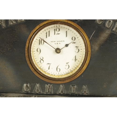 950 - A ROYAL FLYING CORPS MANTEL CLOCK the arched pewter case with RFC winged emblem inscribed below 'ROY... 