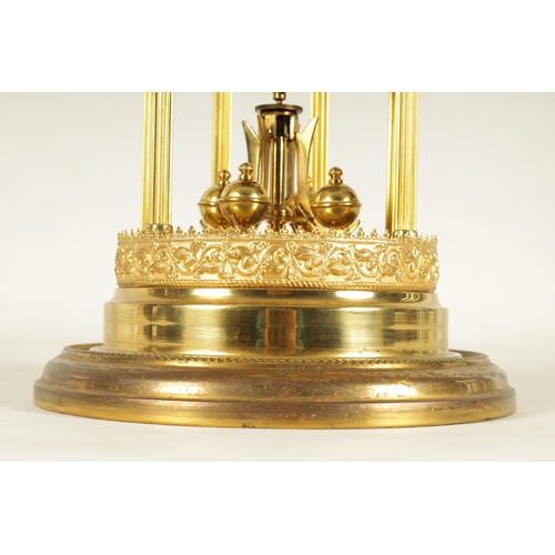 954 - AN EARLY 20TH CENTURY 'BANDSTAND' 400-DAY TORSION CLOCK with domed top and reeded pillars on circula... 