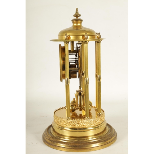 954 - AN EARLY 20TH CENTURY 'BANDSTAND' 400-DAY TORSION CLOCK with domed top and reeded pillars on circula... 