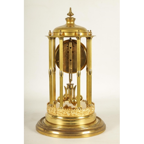 954 - AN EARLY 20TH CENTURY 'BANDSTAND' 400-DAY TORSION CLOCK with domed top and reeded pillars on circula... 