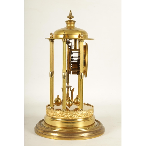 954 - AN EARLY 20TH CENTURY 'BANDSTAND' 400-DAY TORSION CLOCK with domed top and reeded pillars on circula... 