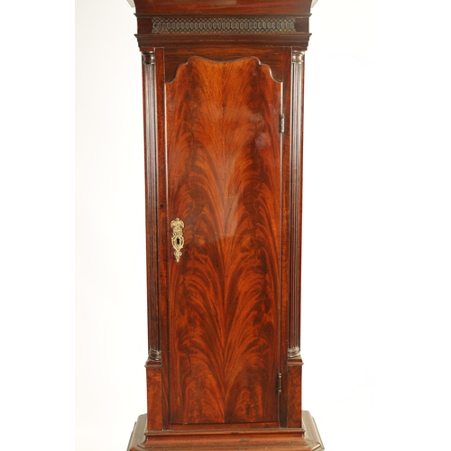 968 - HADWEN, LIVERPOOL. A GEORGE III FIGURED MAHOGANY 8 DAY MOON DIAL LONGCASE CLOCK No. 315 the 13