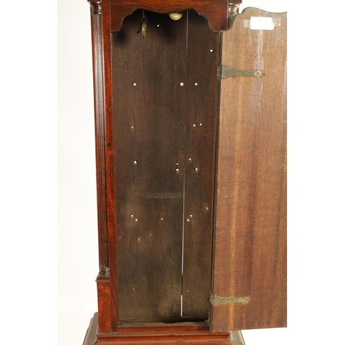 968 - HADWEN, LIVERPOOL. A GEORGE III FIGURED MAHOGANY 8 DAY MOON DIAL LONGCASE CLOCK No. 315 the 13