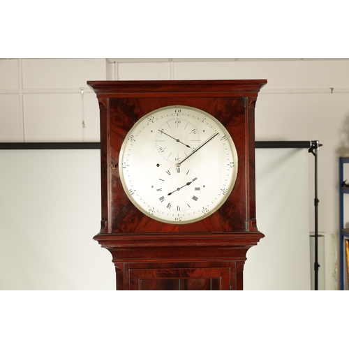 971 - A FINE REGENCY FIGURED MAHOGANY LONGCASE OBSERVATORY REGULATOR CLOCK the substantial case with a mou... 