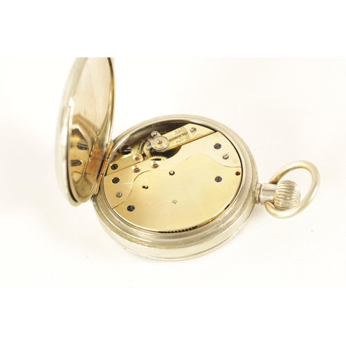 329 - A RARE EARLY 20TH CENTURY SWISS EIGHT DAY OPEN FACE POCKET WATCH the nickel case enclosing a white e... 