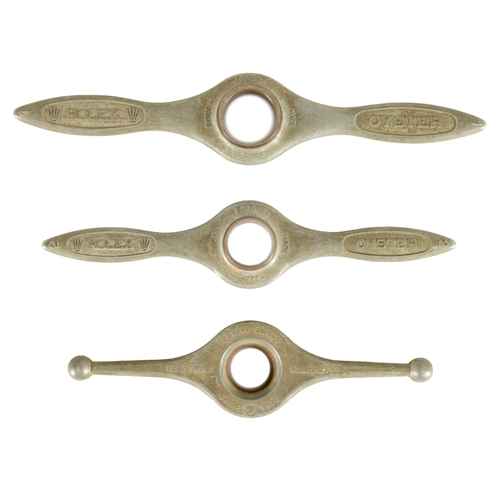 333 - A COLLECTION OF THREE ROLEX OYSTER WATCH CASE OPENERS sizes 29.5mm/28.3mm, 26.5mm/22.5mm, and 20.2mm... 