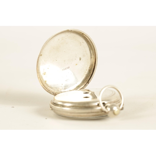 337 - A LATE 19TH CENTURY SILVER CASED FOB WATCH IN PIG SKIN CARRYING CASE the engraved open-faced case wi... 