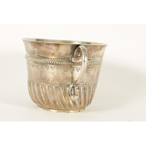 355 - A WILLIAM AND MARY BRITTANIA STANDARD SILVER PORRINGER BY JOHN CORY, LONDON with scrolled dated cart... 