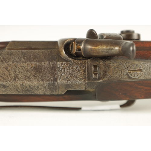 374 - G R COLLIS, BIRMINGHAM. AN EARLY 19TH CENTURY PERCUSSION HOLSTER PISTOL with damascened hexagonal st... 