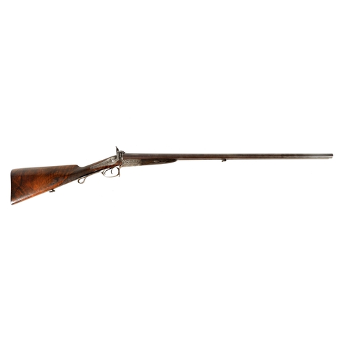 376 - FRANCIS MARQUIS, PARIS. A MID 19TH CENTURY FRENCH DOUBLE BARREL PIN FIRE SHOTGUN with twist browned ... 