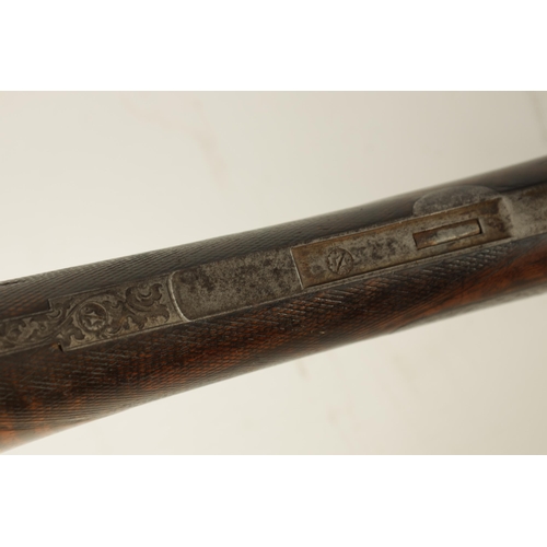 376 - FRANCIS MARQUIS, PARIS. A MID 19TH CENTURY FRENCH DOUBLE BARREL PIN FIRE SHOTGUN with twist browned ... 