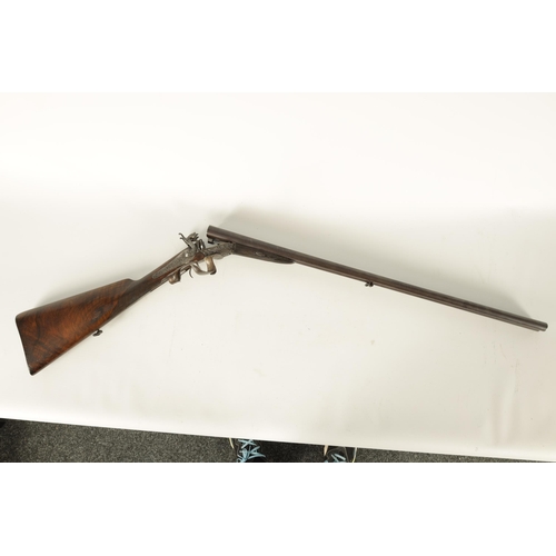 376 - FRANCIS MARQUIS, PARIS. A MID 19TH CENTURY FRENCH DOUBLE BARREL PIN FIRE SHOTGUN with twist browned ... 