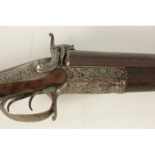 376 - FRANCIS MARQUIS, PARIS. A MID 19TH CENTURY FRENCH DOUBLE BARREL PIN FIRE SHOTGUN with twist browned ... 