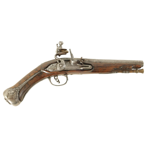 377 - LAZARINO. A LATE 18TH CENTURY ITALIAN FLINTLOCK PISTOL the three-stage steel barrel signed to the to... 