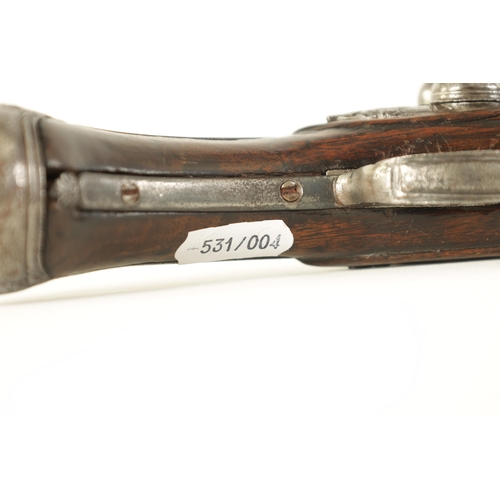 377 - LAZARINO. A LATE 18TH CENTURY ITALIAN FLINTLOCK PISTOL the three-stage steel barrel signed to the to... 