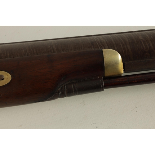 380 - A MID 19TH CENTURY SINGLE BARREL 10 BORE PERCUSSION SPORTING GUN having an octagonal to round browne... 